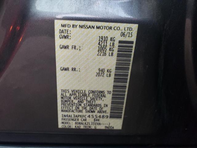 Photo 10 from auction – 2015 NISSAN ALTIMA 2.5 with VIN 1N4AL3APXFC455489