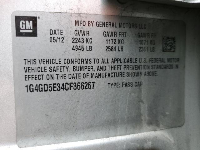 Photo 10 from auction – 2012 BUICK LACROSSE P with VIN 1G4GD5E34CF366267