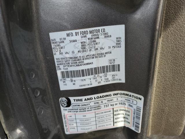 Photo 10 from auction – 2010 FORD F150 SUPER with VIN 1FTEW1C88AFA08843