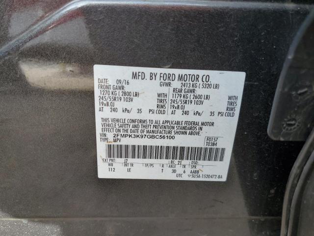 Photo 10 from auction – 2016 FORD EDGE TITAN with VIN 2FMPK3K97GBC56100