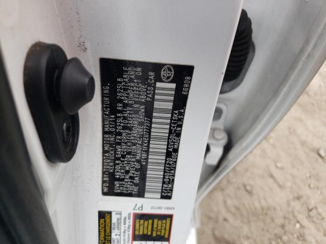 Photo 10 from auction – 2014 TOYOTA CAMRY L with VIN 4T1BF1FK4EU777377