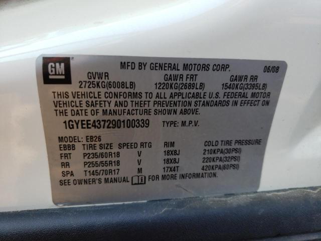 Foto 10 de la subasta – 2009 CADILLAC SRX con VIN 1GYEE437290100339