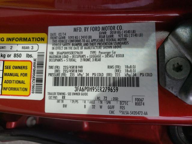 Photo 10 from auction – 2014 FORD FUSION SE with VIN 3FA6P0H95ER279659