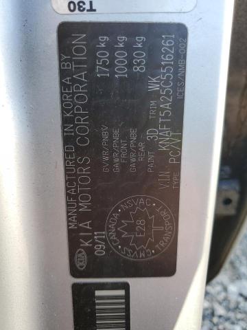Photo 10 from auction – 2012 KIA FORTE LX with VIN KNAFT5A25C5516261