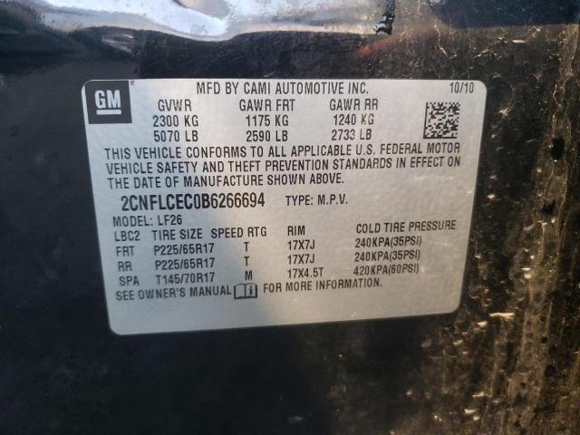 Foto 10 de la subasta – 2011 CHEVROLET EQUINOX LS con VIN 2CNFLCEC0B6266694