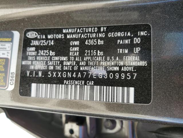 Photo 10 from auction – 2014 KIA OPTIMA EX with VIN 5XXGN4A77EG309957