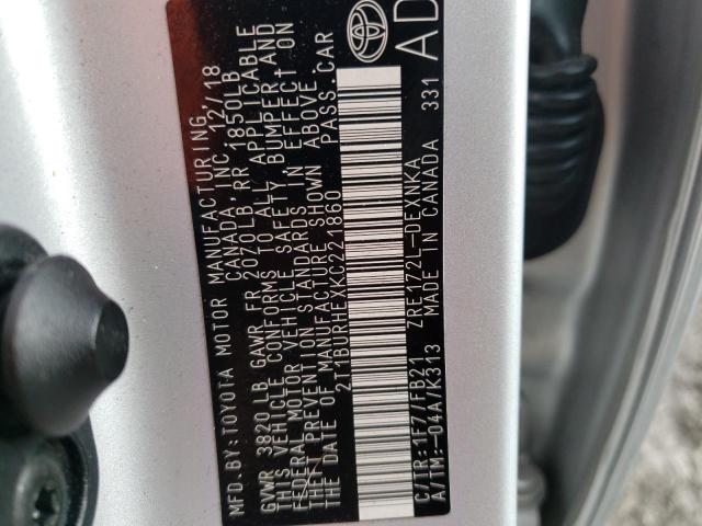Photo 10 from auction – 2019 TOYOTA COROLLA L with VIN 2T1BURHEXKC221860