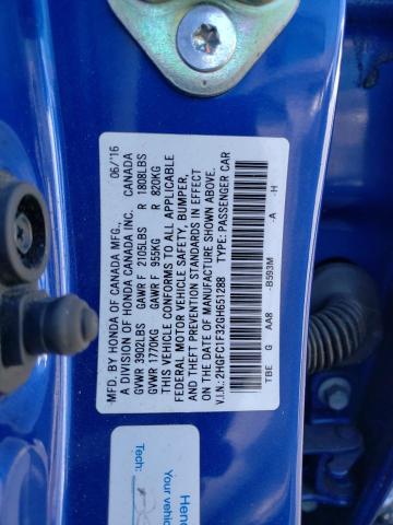 Photo 10 from auction – 2016 HONDA CIVIC EX with VIN 2HGFC1F32GH651288