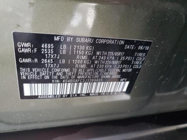 Photo 10 from auction – 2018 SUBARU OUTBACK 2. with VIN 4S4BSAFC3J3389805