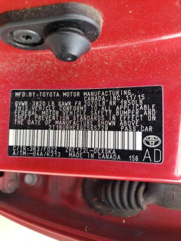 Photo 10 from auction – 2016 TOYOTA COROLLA L with VIN 2T1BURHEXGC565728