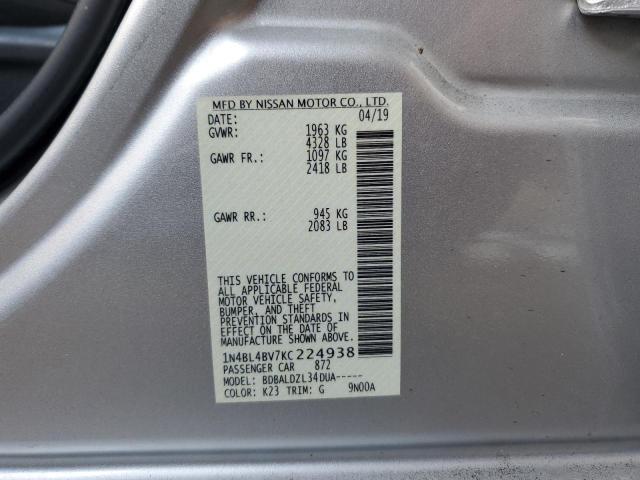 Photo 10 from auction – 2019 NISSAN ALTIMA S with VIN 1N4BL4BV7KC224938