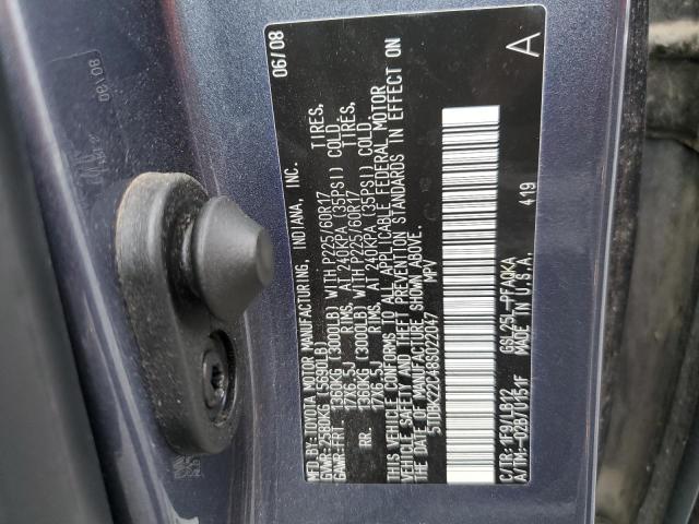 Photo 10 from auction – 2008 TOYOTA SIENNA XLE with VIN 5TDBK22C48S022047
