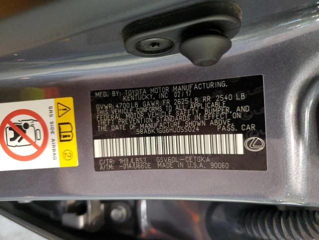Photo 10 from auction – 2017 LEXUS ES 350 with VIN 58ABK1GG6HU055024