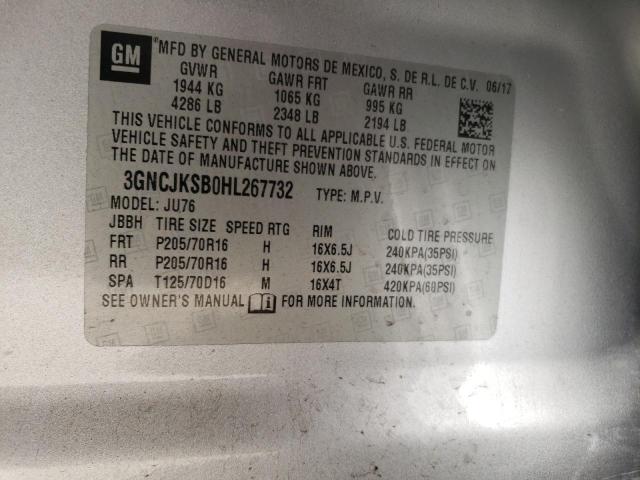 Photo 10 from auction – 2017 CHEVROLET TRAX LS with VIN 3GNCJKSB0HL267732