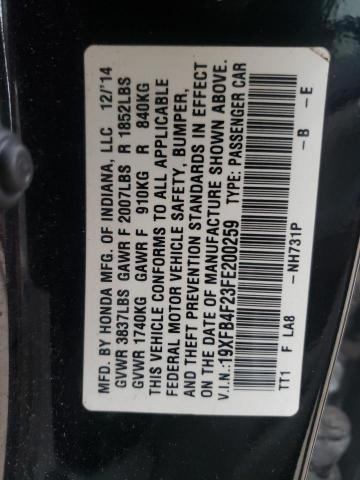 Photo 10 from auction – 2015 HONDA CIVIC HYBR with VIN 19XFB4F23FE200259