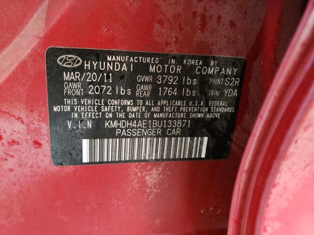 Photo 10 from auction – 2011 HYUNDAI ELANTRA GL with VIN KMHDH4AE1BU133871