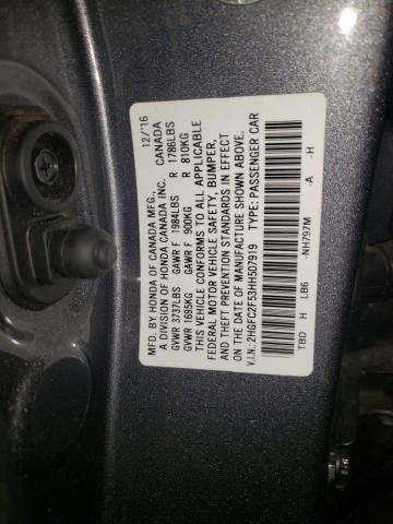 Photo 10 from auction – 2017 HONDA CIVIC LX with VIN 2HGFC2F53HH507919