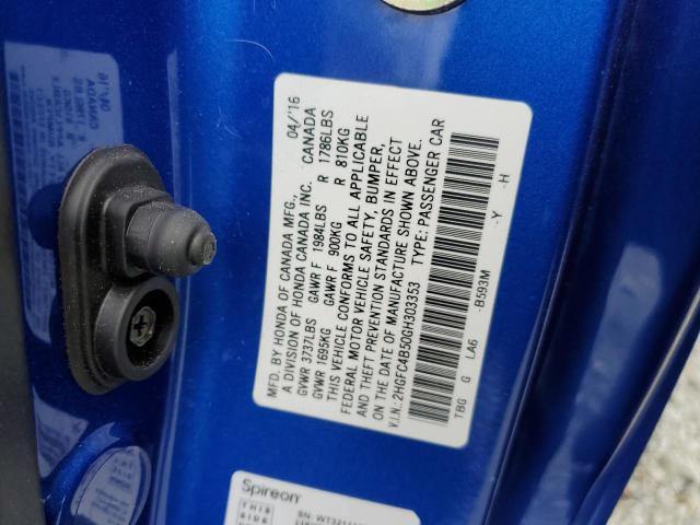 Photo 10 from auction – 2016 HONDA CIVIC LX with VIN 2HGFC4B50GH303353