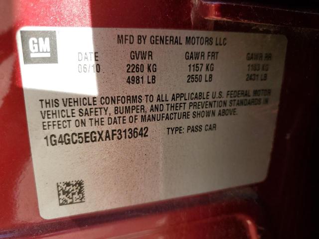 Photo 10 from auction – 2010 BUICK LACROSSE C with VIN 1G4GC5EGXAF313642