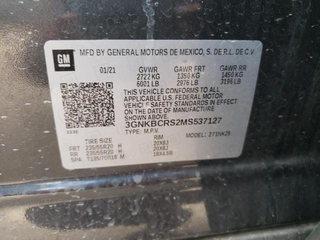 Photo 10 from auction – 2021 CHEVROLET BLAZER 2LT with VIN 3GNKBCRS2MS537127