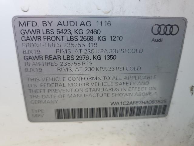 Photo 10 from auction – 2017 AUDI Q5 PREMIUM with VIN WA1C2AFP7HA083525