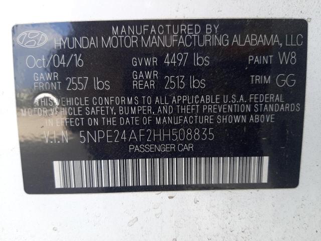Photo 10 from auction – 2017 HYUNDAI SONATA SE with VIN 5NPE24AF2HH508835