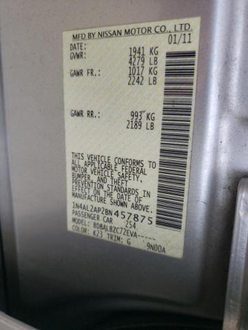 Photo 10 from auction – 2011 NISSAN ALTIMA BAS with VIN 1N4AL2AP2BN457875