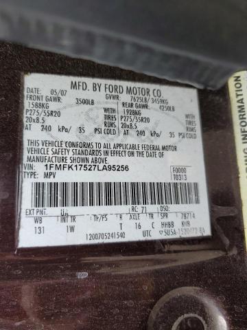 Photo 10 from auction – 2007 FORD EXPEDITION with VIN 1FMFK17527LA95256