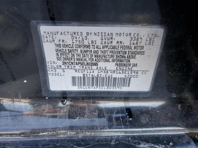 Photo 10 from auction – 2014 NISSAN VERSA S with VIN 3N1CN7AP5EL803595