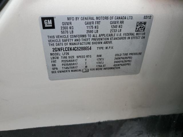 Photo 10 from auction – 2012 CHEVROLET EQUINOX LS with VIN 2GNFLCEK4C6288654