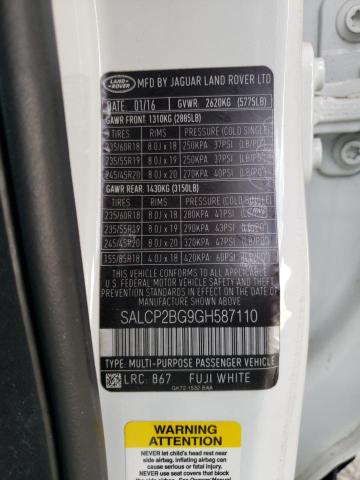 Photo 10 from auction – 2016 LAND ROVER DISCOVERY with VIN SALCP2BG9GH587110
