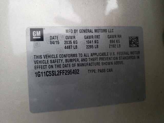 Photo 10 from auction – 2015 CHEVROLET MALIBU 1LT with VIN 1G11C5SL2FF296492