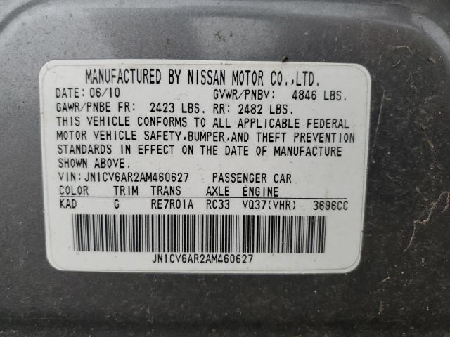 Photo 10 from auction – 2010 INFINITI G37 with VIN JN1CV6AR2AM460627