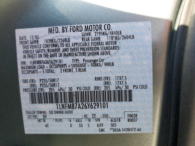 Photo 10 from auction – 2006 LINCOLN LS with VIN 1LNFM87A26Y629101