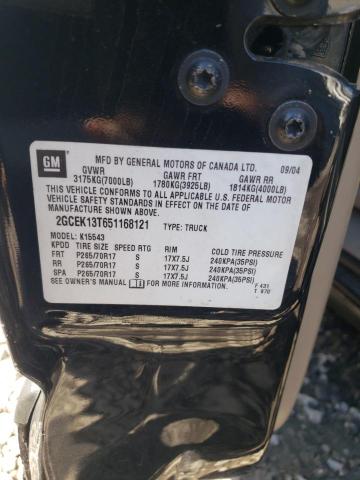 Photo 10 from auction – 2005 CHEVROLET SILVERADO with VIN 2GCEK13T651168121