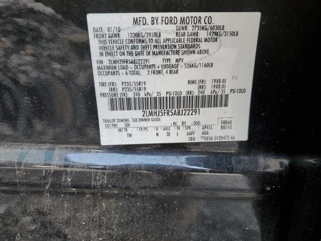 Photo 10 from auction – 2010 LINCOLN MKT with VIN 2LMHJ5FR5ABJ22291