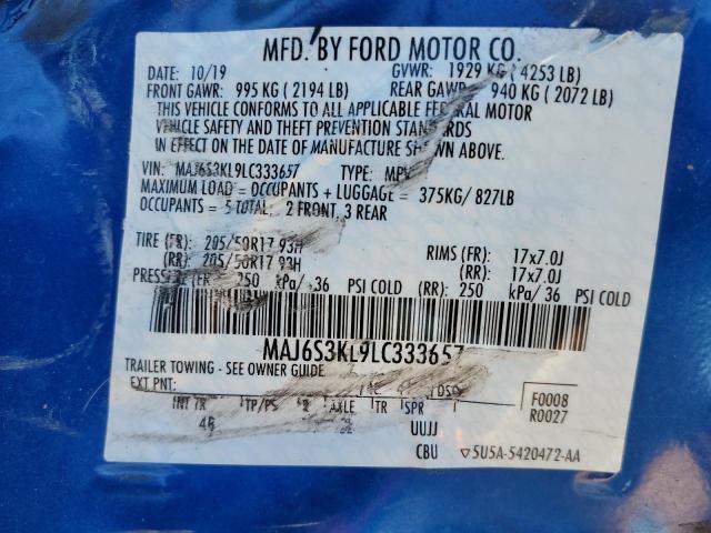 Photo 10 from auction – 2020 FORD ECOSPORT T with VIN MAJ6S3KL9LC333657