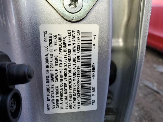 Photo 10 from auction – 2015 HONDA CIVIC LX with VIN 19XFB2F52FE116819