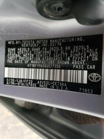 Photo 10 from auction – 2016 TOYOTA CAMRY LE with VIN 4T1BF1FK0GU577356