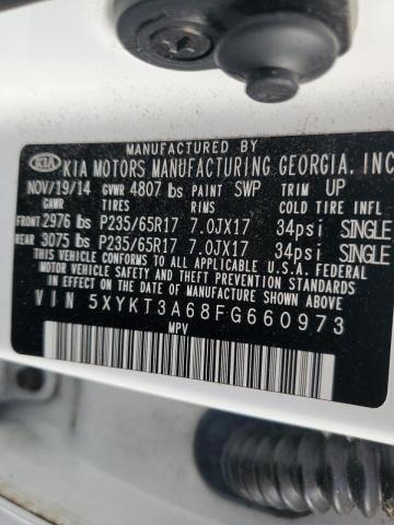 Photo 10 from auction – 2015 KIA SORENTO LX with VIN 5XYKT3A68FG660973