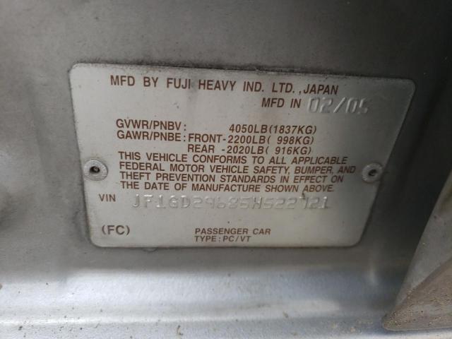 Photo 10 from auction – 2005 SUBARU IMPREZA WR with VIN JF1GD29685H522721