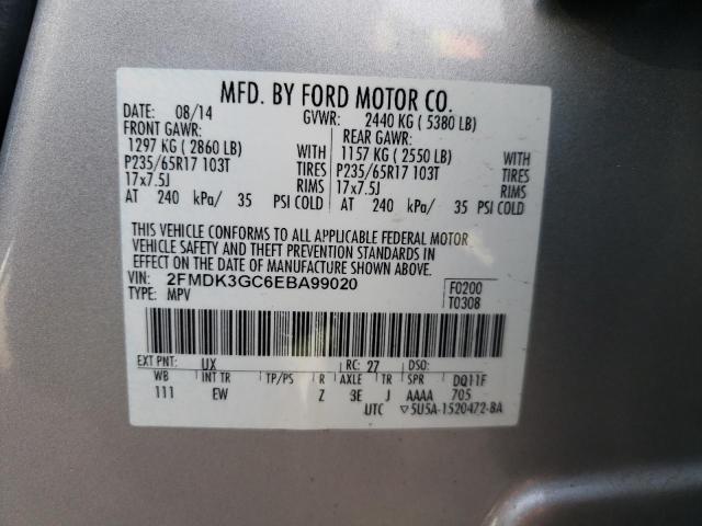 Photo 10 from auction – 2014 FORD EDGE SE with VIN 2FMDK3GC6EBA99020