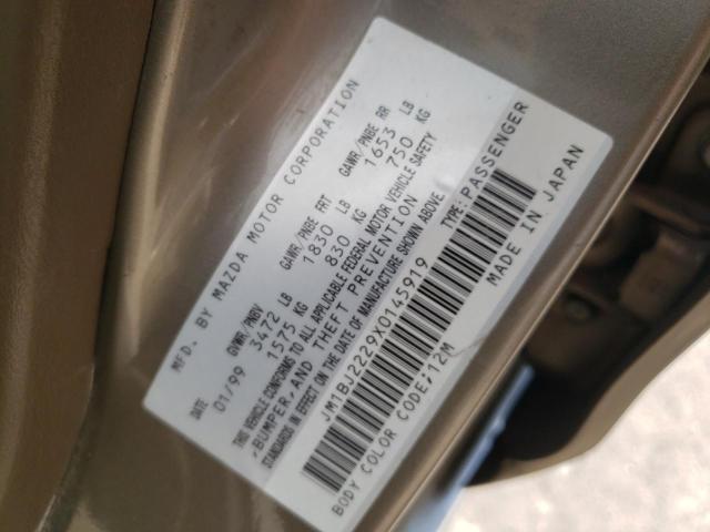 Photo 10 from auction – 1999 MAZDA PROTEGE DX with VIN JM1BJ2229X0145919