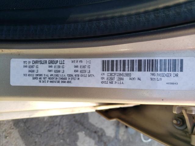 Photo 10 from auction – 2011 CHRYSLER 200 with VIN 1C3BC2FG3BN519893