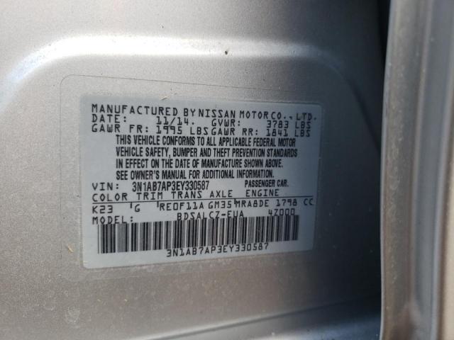 Photo 10 from auction – 2014 NISSAN SENTRA S with VIN 3N1AB7AP3EY33058