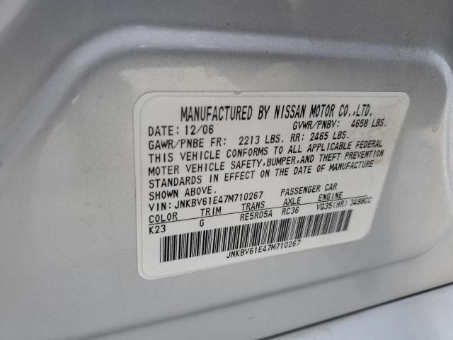 Photo 10 from auction – 2007 INFINITI G35 with VIN JNKBV61E47M710267