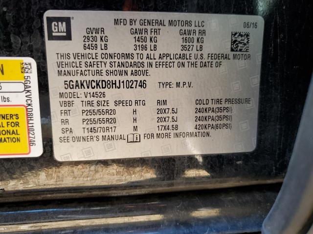 Photo 10 from auction – 2017 BUICK ENCLAVE with VIN 5GAKVCKD8HJ102746