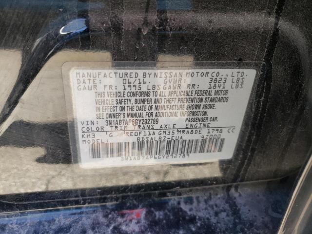 Photo 10 from auction – 2016 NISSAN SENTRA S with VIN 3N1AB7AP6GY292789