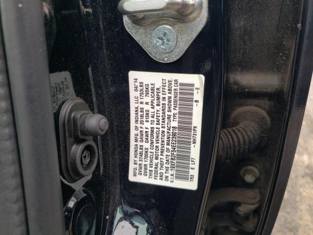 Photo 10 from auction – 2014 HONDA CIVIC LX with VIN 19XFB2F54EE239018