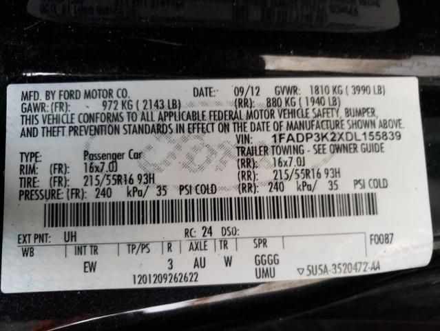 Photo 10 from auction – 2013 FORD FOCUS SE with VIN 1FADP3K2XDL155839